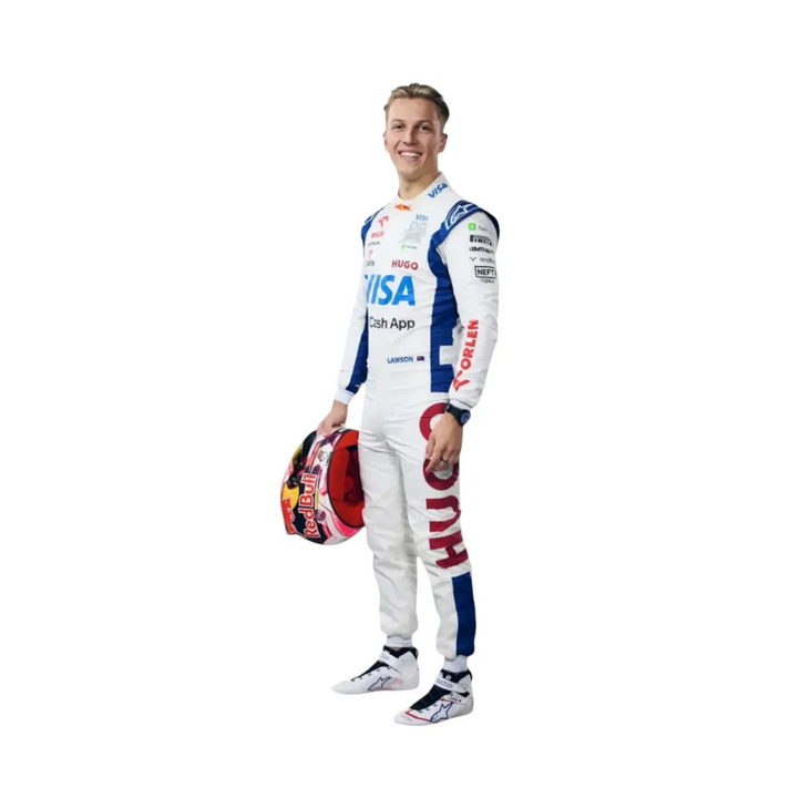 2025 Liam Lawson AlphaTauri F1 Race Suit replica — full body view
