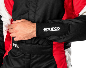 Pro Racing Suit Black Red White sleeve detail