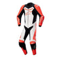 Alpinestars GP Force Lurv red white black one piece racing leather suit with CE Level 2 armor and ergonomic race fit