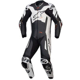 Alpinestars GP Plus V4 Sprint one-piece black and white leather racing suit with aerodynamic design and CE Level 2 protection