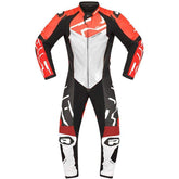 Richa Stradale one piece red and white motorcycle leather suit with CE armor and ergonomic fit