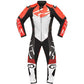 Richa Stradale one piece red and white motorcycle leather suit with CE armor and ergonomic fit