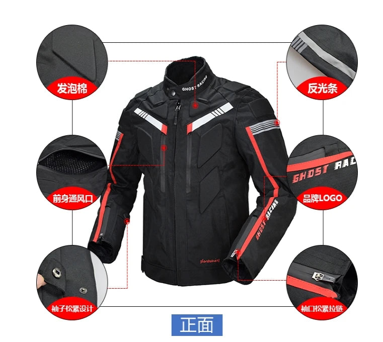Knight Cycling Biker Motorcycle Road Jacket White Black  - Race Blaze
