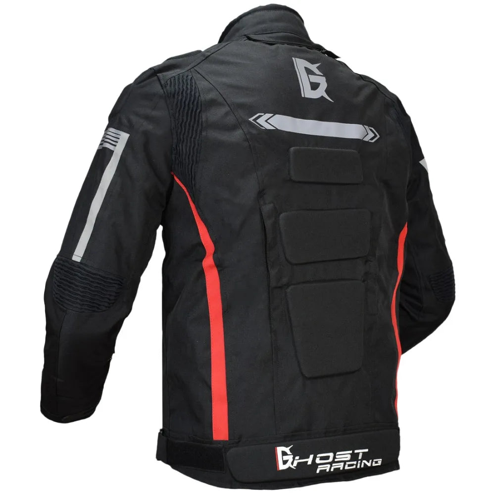 Knight Cycling Biker Motorcycle Road Jacket White Black Back - Race Blaze