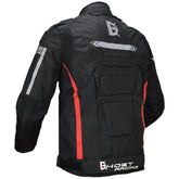Knight Cycling Biker Motorcycle Road Jacket White Black Back - Race Blaze
