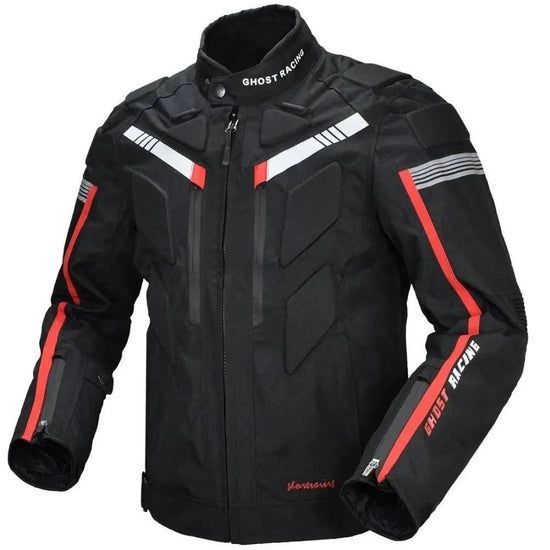 Knight Cycling Biker Jacket lightweight nylon cotton motorcycle road jacket in black