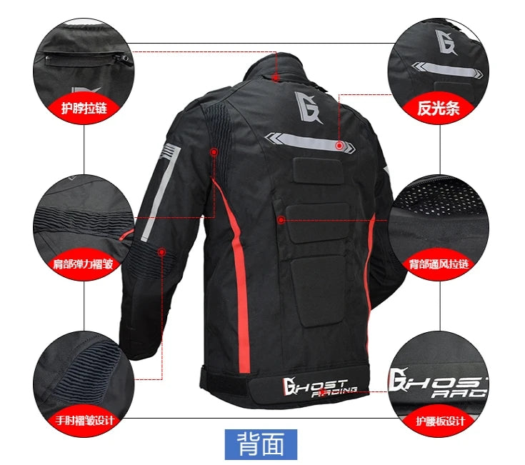 Knight Cycling Biker Motorcycle Road Jacket White Black  - Race Blaze