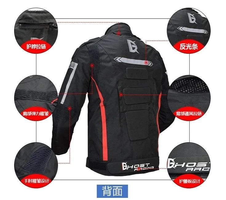 Knight Cycling Biker Motorcycle Road Jacket White Black  - Race Blaze
