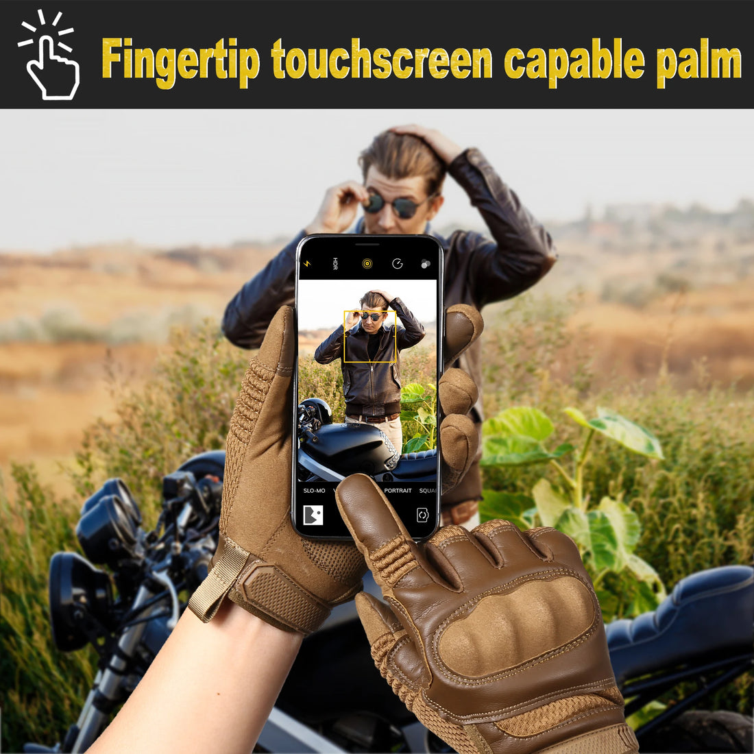 Touch Screen Tactical Full Finger Gloves Rubber Guard Sport Outdoor