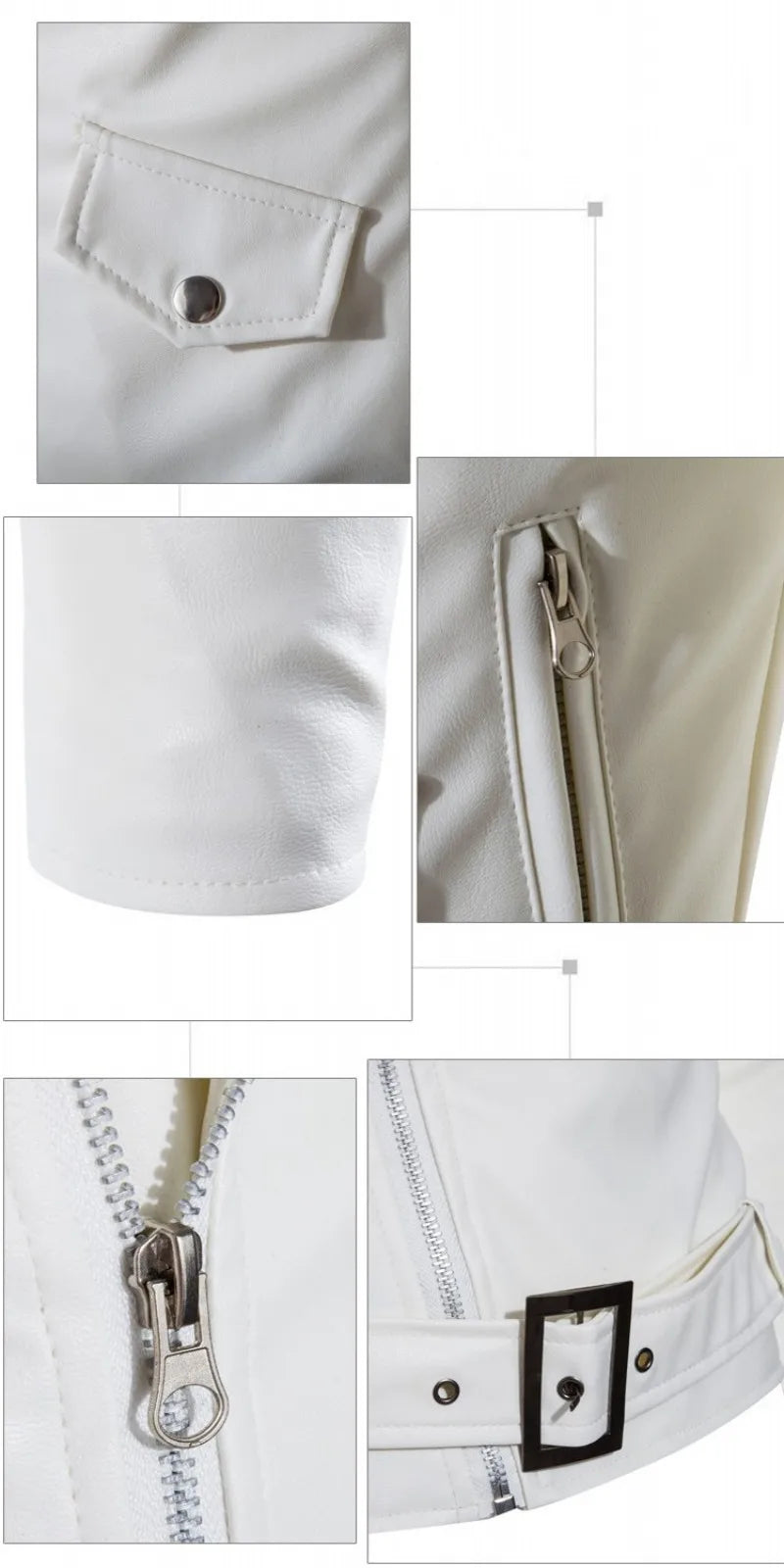 Men's synthetic leather jacket, lapel blazer, diagonal zipper