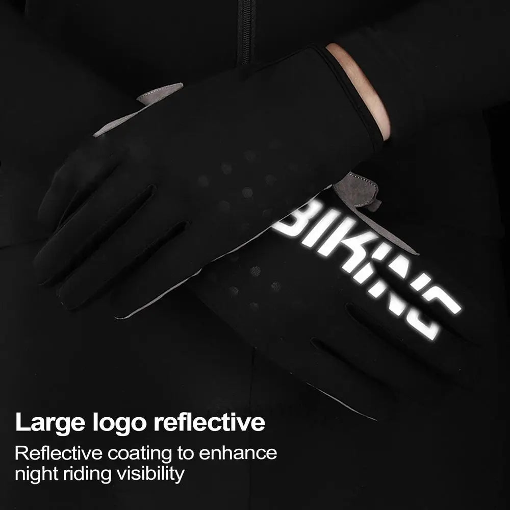 Cold Weather Biking Gloves Touchscreen Motorcycle Mittens Reflective
