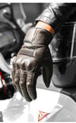 Motorcycle Gloves Winter Waterproof Leather Touchscreen Black - Race Blaze