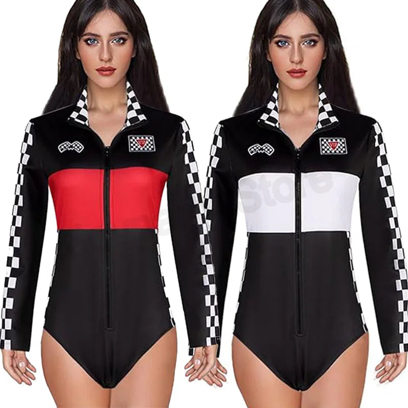 Race Car Driver Jumpsuit - Women & Girls Halloween Bodysuit