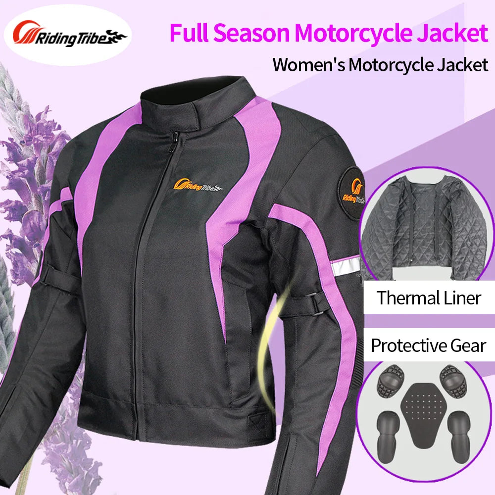 Motorcycle Winter Jacket Thermal Windproof Black Pink Side - Race Blaze