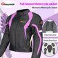 Motorcycle Winter Jacket Thermal Windproof Black Pink Side - Race Blaze