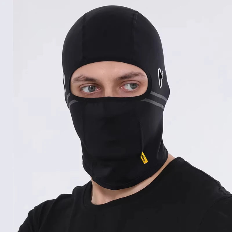 Balaclava Motorcycle Face Mask Moto Helmet Bandana Black Front - Race Blaze