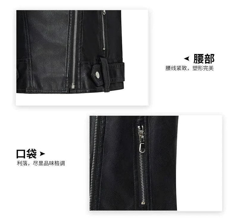 Fashion Suit Lapel Leather Vest Women Motorcycle Jacket Flat View - Race Blaze