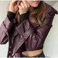 Vintage Leather Jacket Women Single Breasted Short Black - Race Blaze