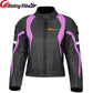 Motorcycle winter jacket with thermal liner, waterproof fabric, CE protectors, and reflective details