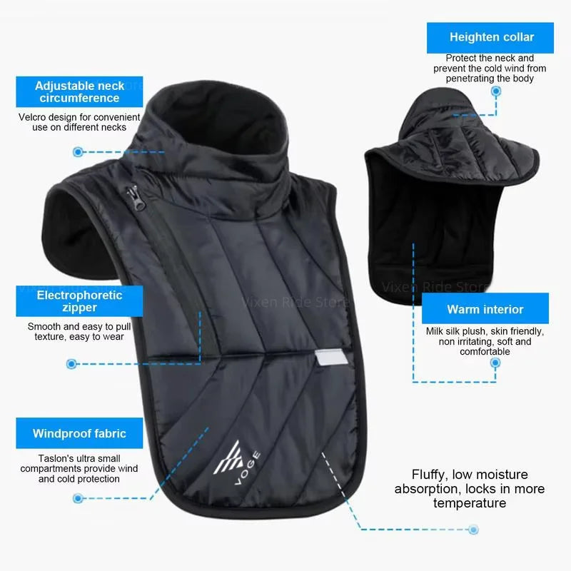 Loncin Voge Motorcycle Neck Protector Windproof Size Detail - Race Blaze