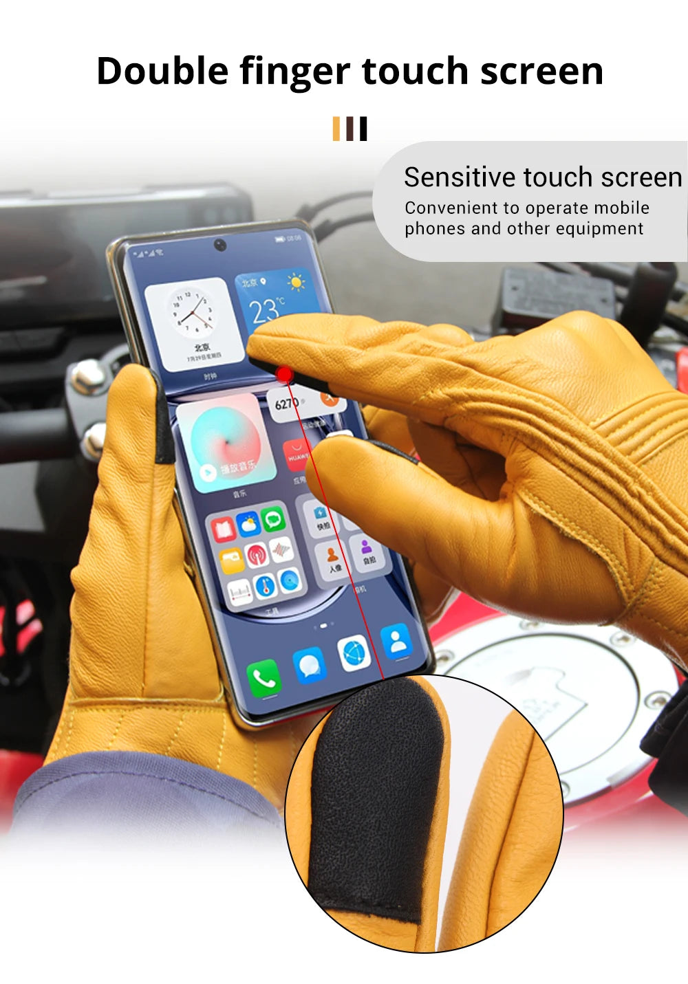 Motorcycle Gloves CE Men's Retro Moto Gloves Touch Screen