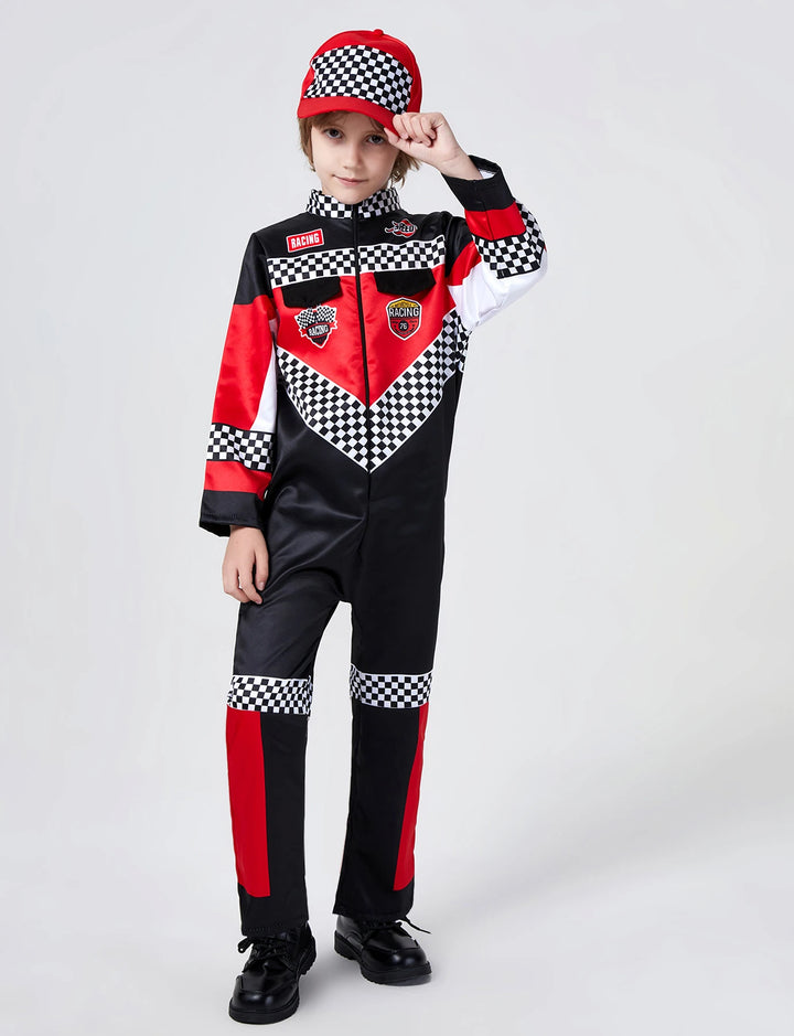 Kids Racer Cosplay Costume - Red One Piece Racing Uniform
