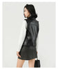 Fashion Suit Lapel Leather Vest Women Motorcycle Jacket Flat View - Race Blaze