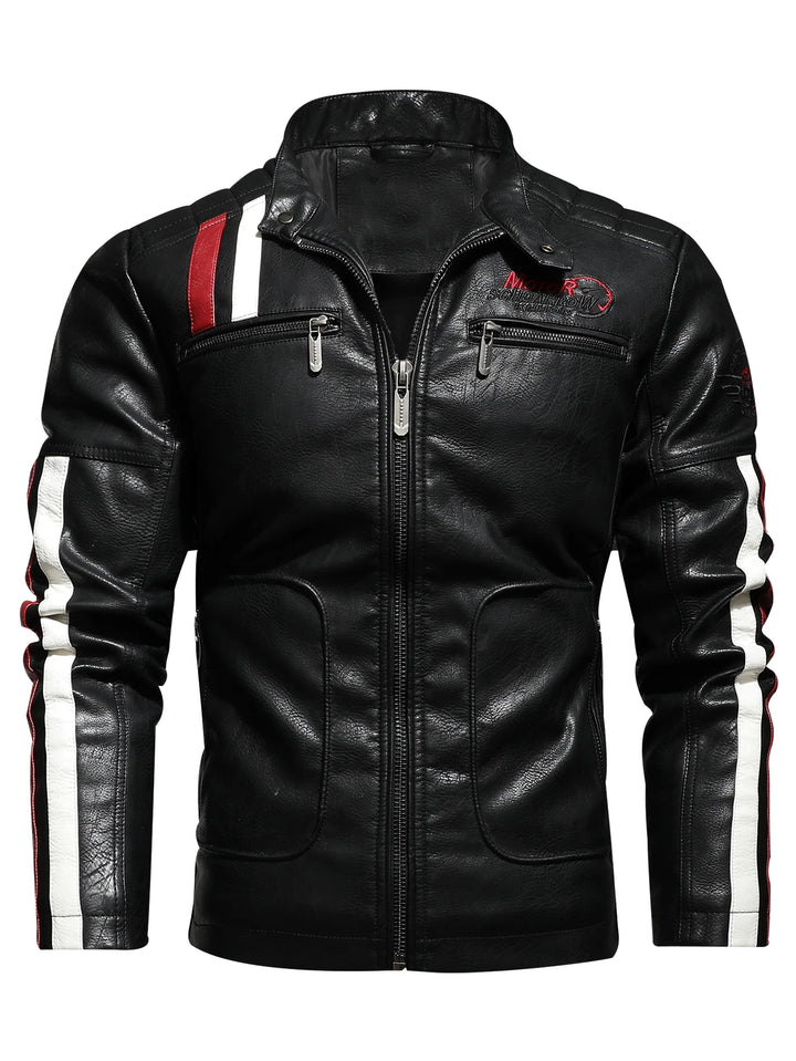 Men's motorcycle PU leather racing suit color motorcycle jacket