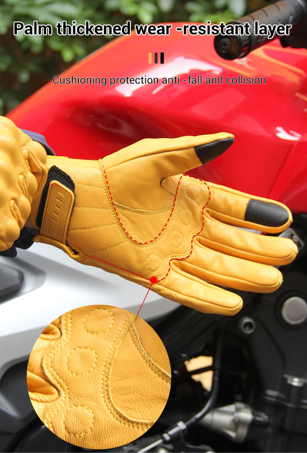 Motorcycle Gloves CE Men's Retro Moto Gloves Touch Screen