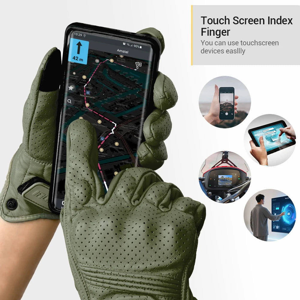 Motorcycle Gloves CE Men's Retro Moto Gloves Touch Screen