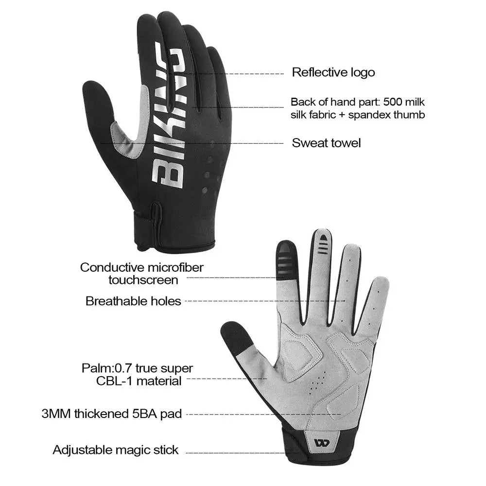 Cold Weather Biking Gloves Touchscreen Motorcycle Mittens Reflective