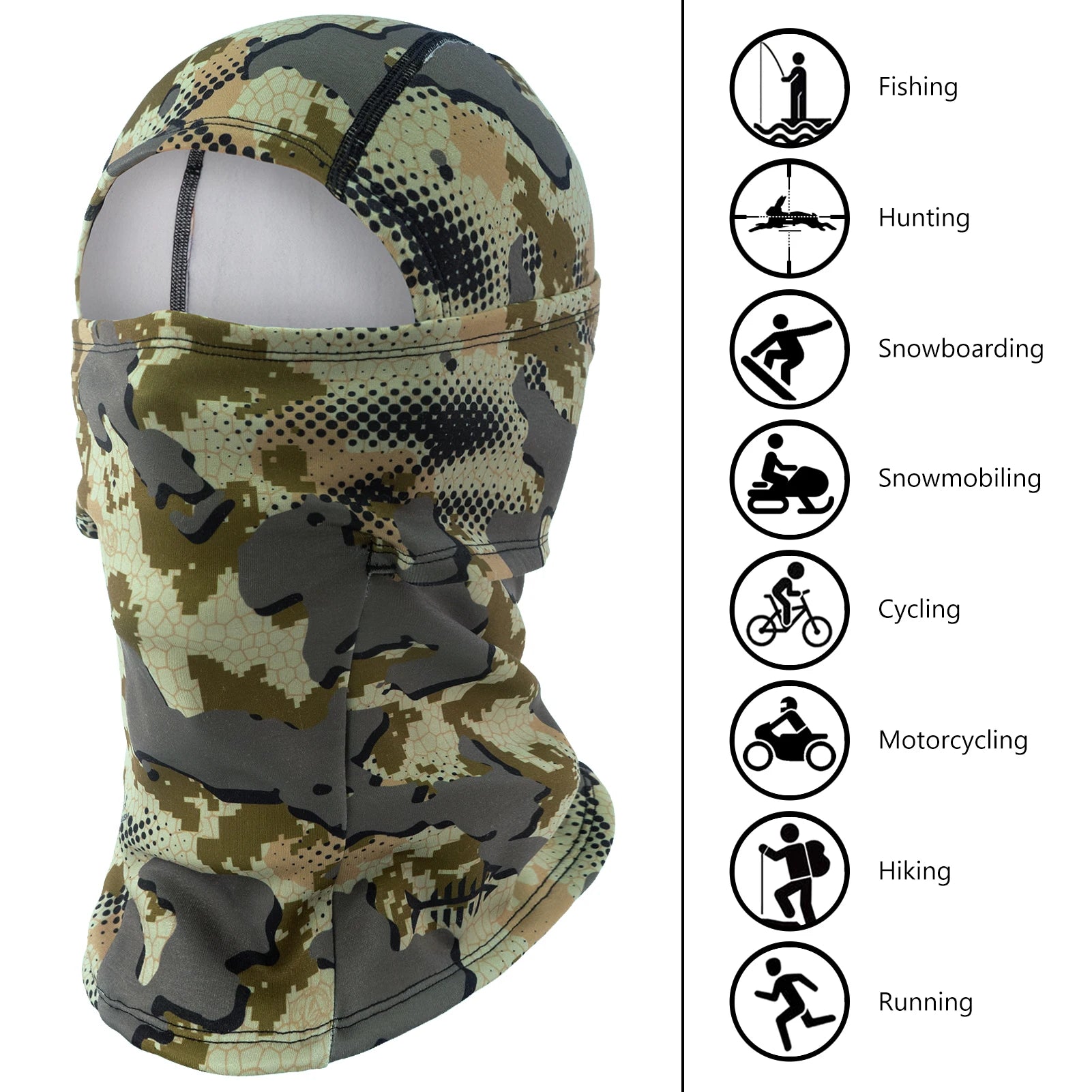 Hood Mask Windproof Fleece Neck Gaiter  Fishing Hunting Motorcycling