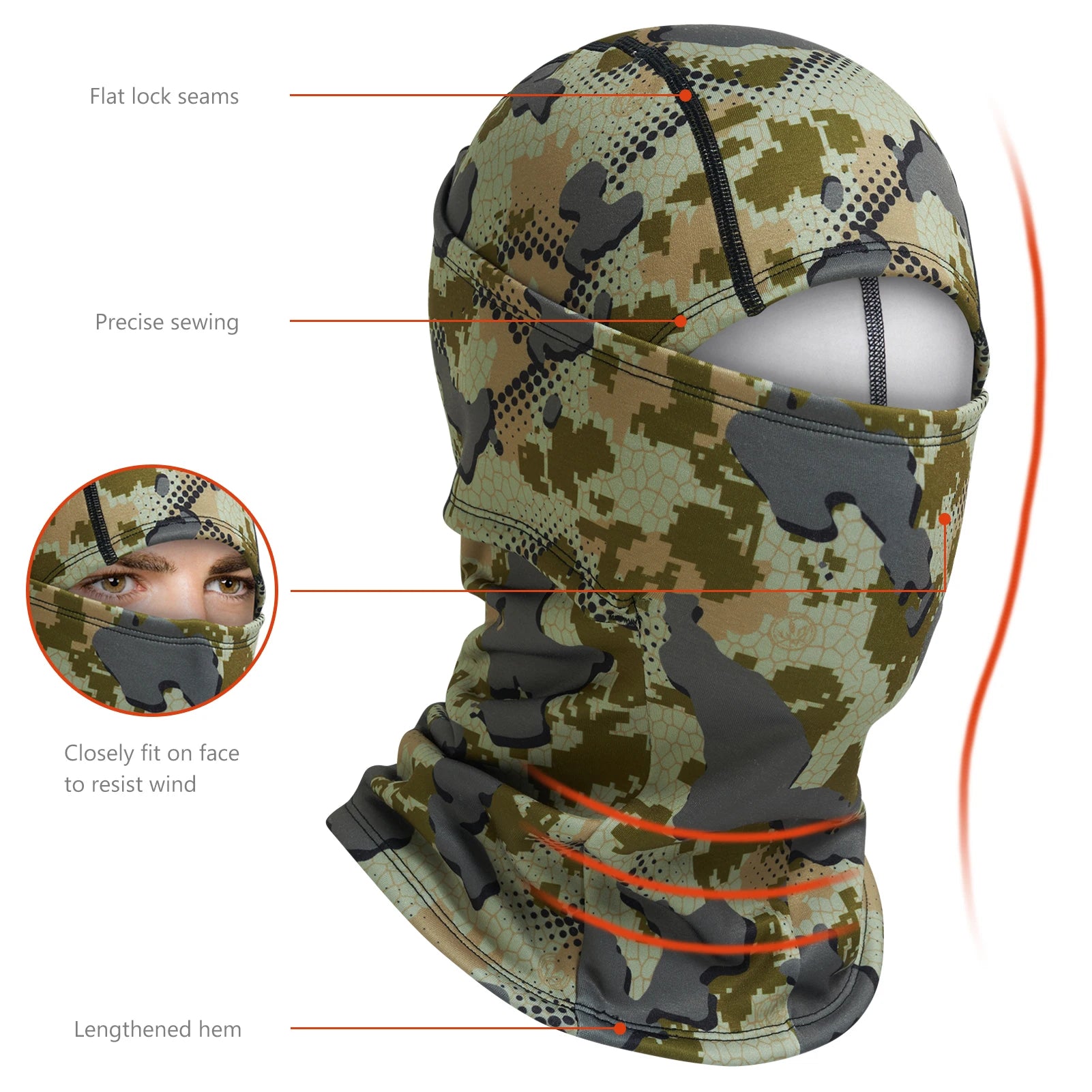 Hood Mask Windproof Fleece Neck Gaiter  Fishing Hunting Motorcycling