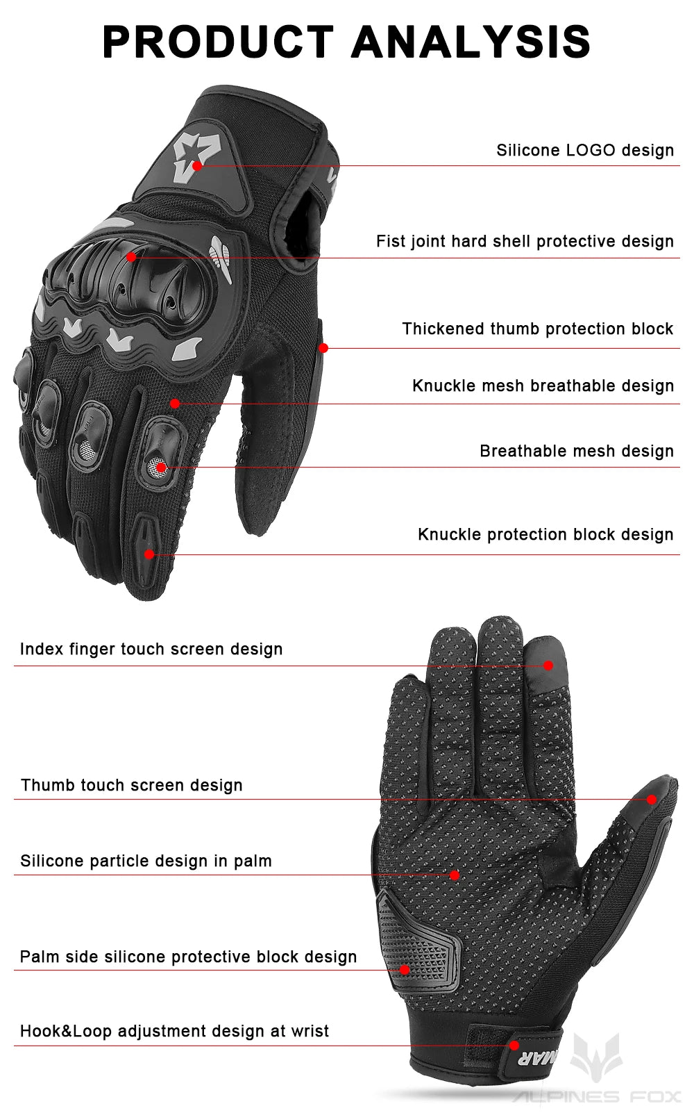 SUOMY Motorcycle Gloves Men Lady Touch Screen Motocross Glove