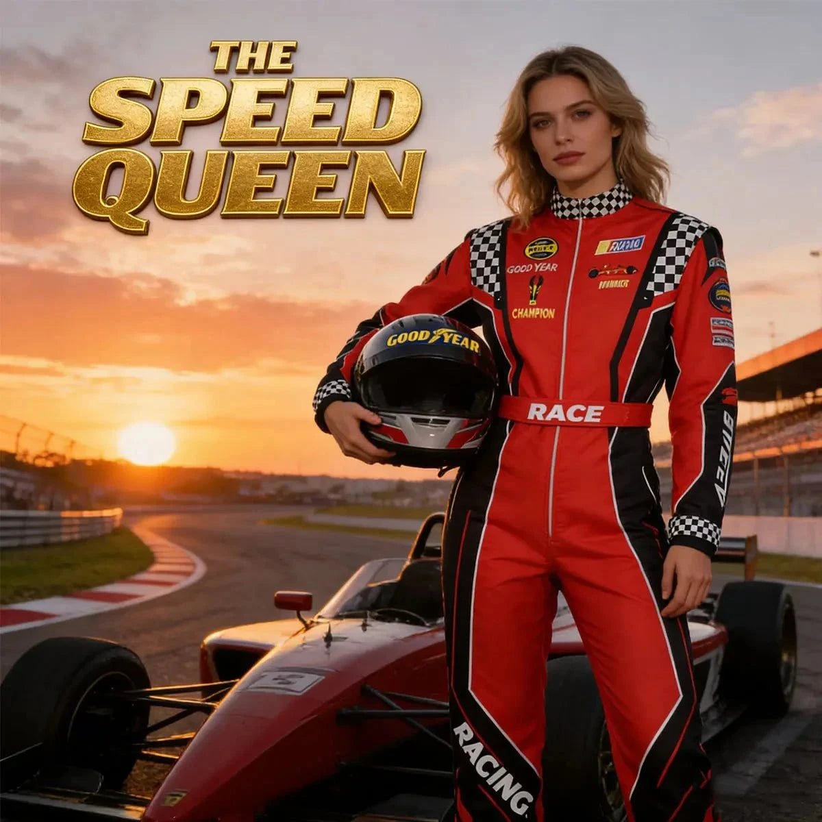 Highway Cycling Drifting Racer Kart Jumpsuit Promo Shot - Race Blaze