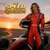 Highway Cycling Drifting Racer Kart Jumpsuit Promo Shot - Race Blaze