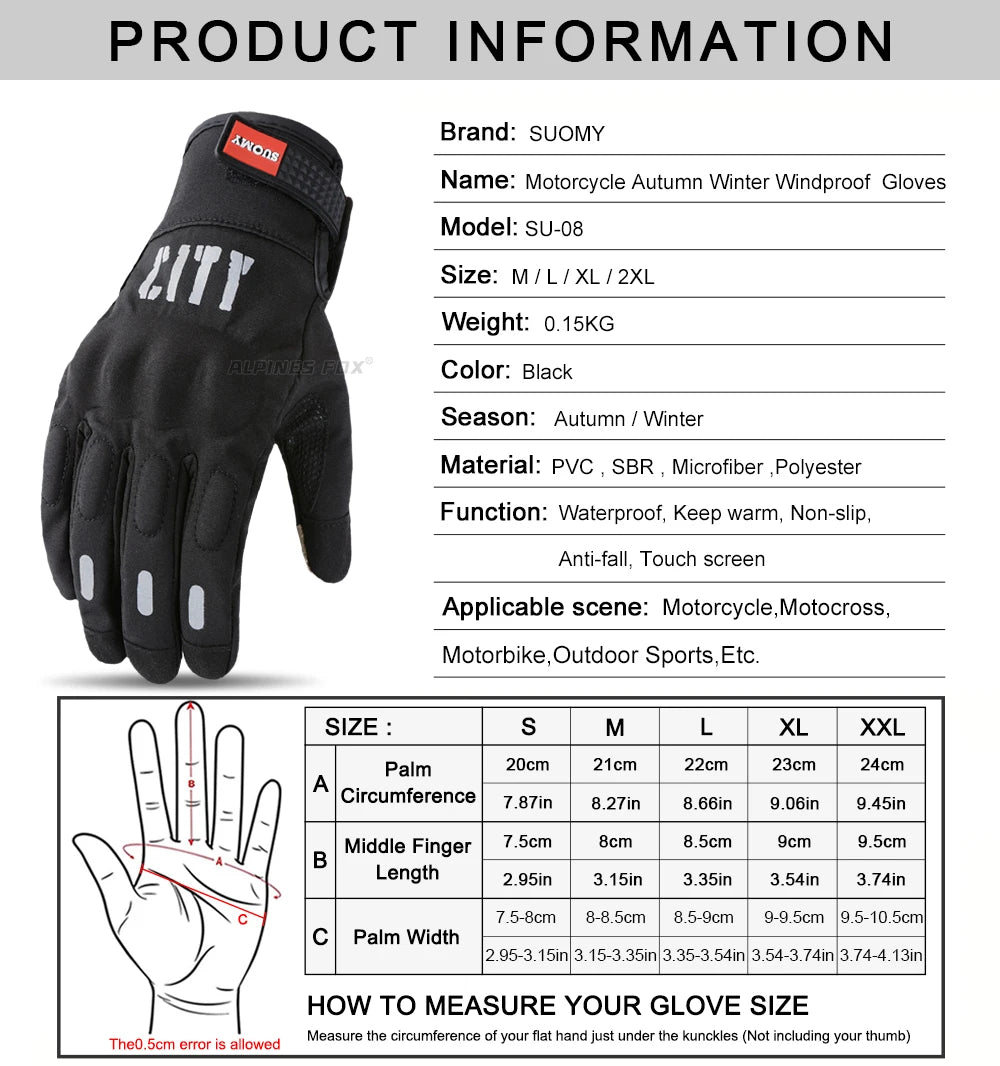 SUOMY Motorcycle Gloves Men Lady Touch Screen Motocross Glove