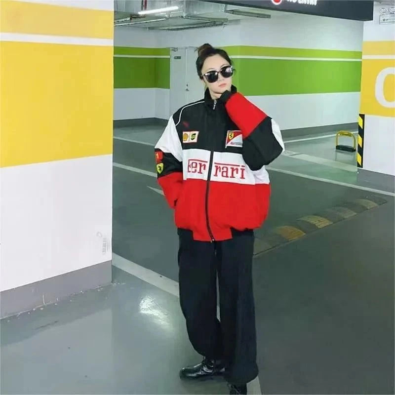 Embroidered F1 Racing Suit Casual Jacket Man Full Length - Race Blaze