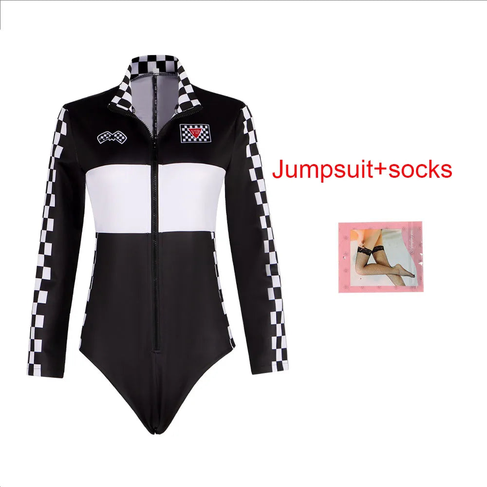 Race Car Driver Jumpsuit - Women & Girls Halloween Bodysuit