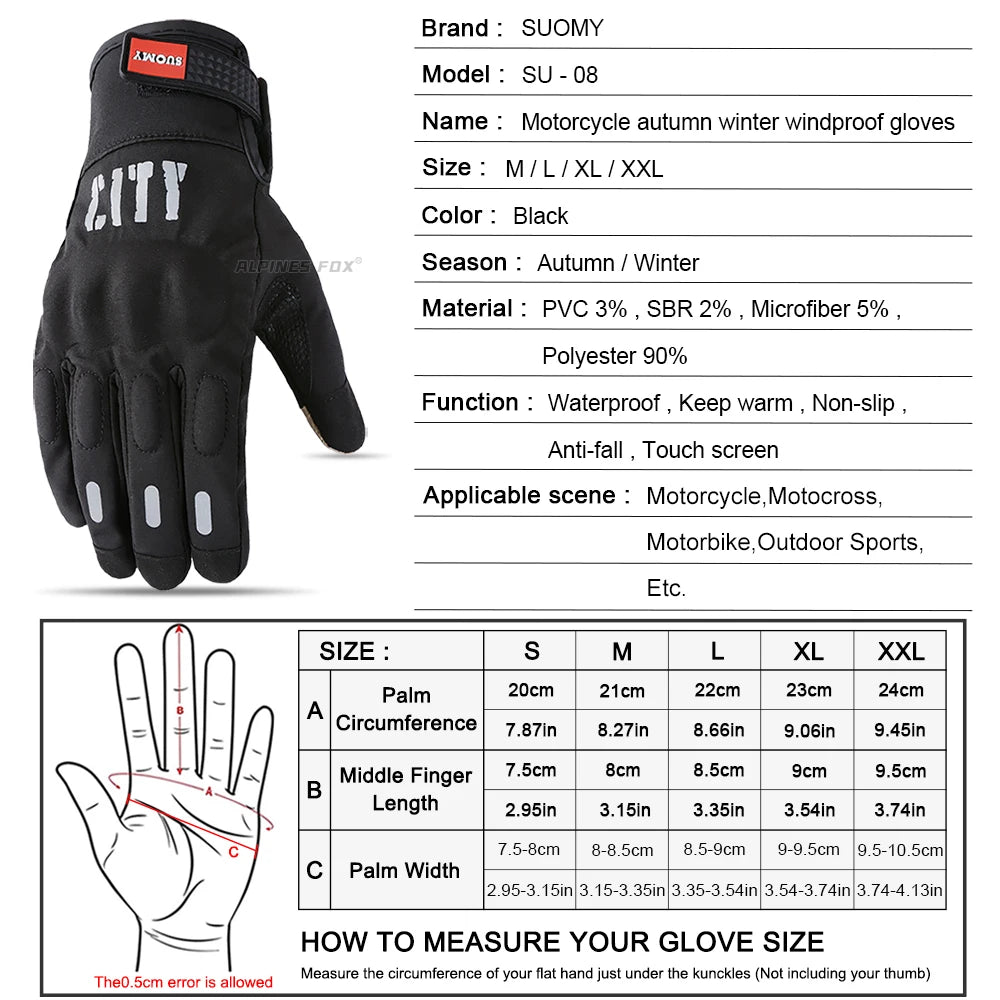 SUOMY Motorcycle Gloves Men Lady Touch Screen Motocross Glove