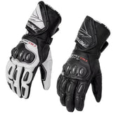 Genuine leather motorcycle gloves full finger windproof unisex in red black green white colors