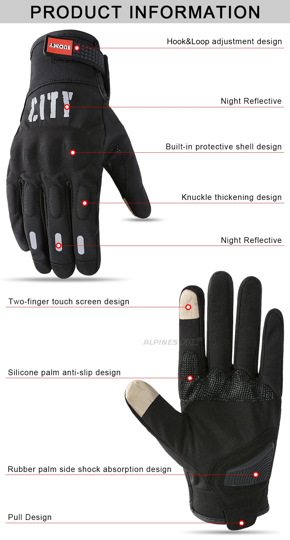 SUOMY Motorcycle Gloves Men Lady Touch Screen Motocross Glove