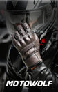 Motorcycle Gloves Winter Waterproof Leather Touchscreen Black - Race Blaze