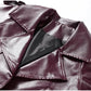 Vintage Leather Jacket Women Single Breasted Short Black - Race Blaze