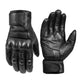 Motorcycle Gloves Winter Waterproof Leather Touchscreen Black - Race Blaze
