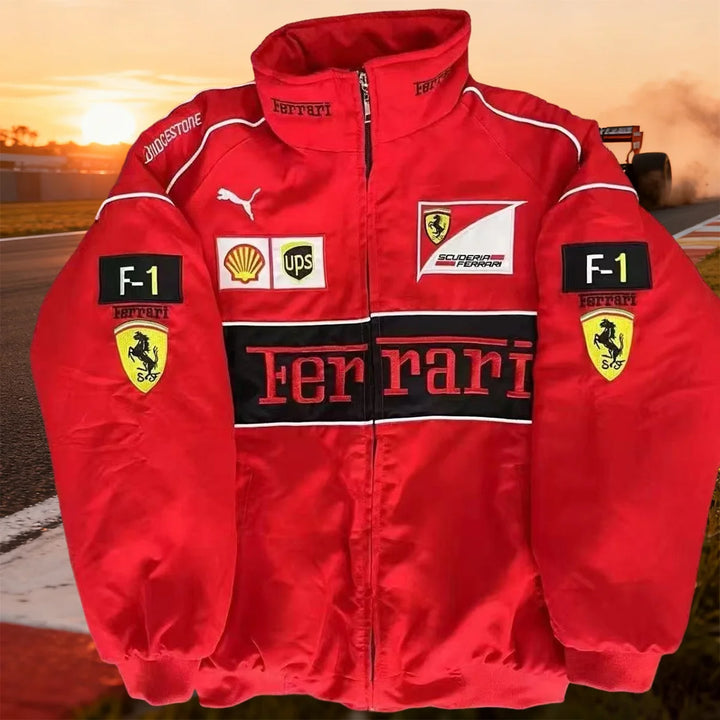 F1 Racing Embroidered Jacket Locomotive Riding Jacket Couple Coat