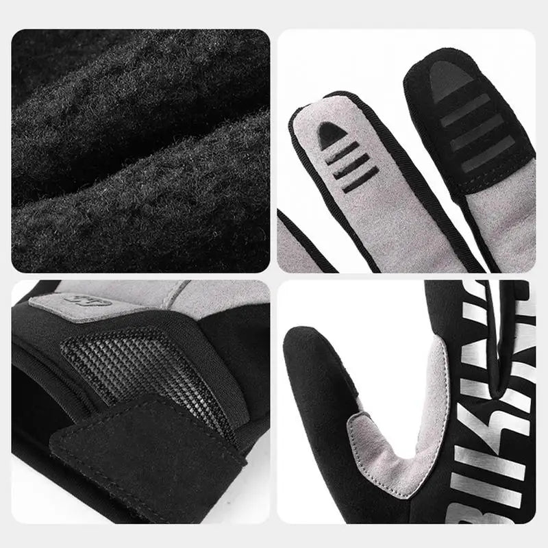 Cold Weather Biking Gloves Touchscreen Motorcycle Mittens Reflective