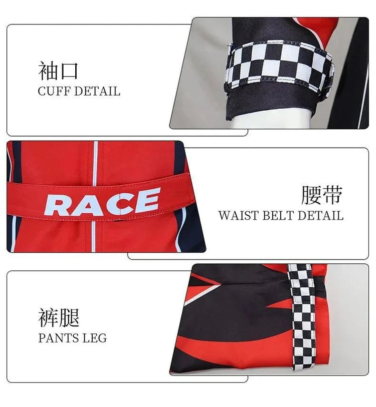 Highway Cycling Drifting Racer Kart Jumpsuit Women Detail - Race Blaze