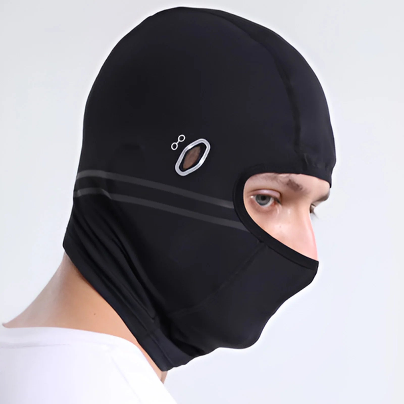 Balaclava Motorcycle Face Mask Moto Helmet Bandana Black Front - Race Blaze