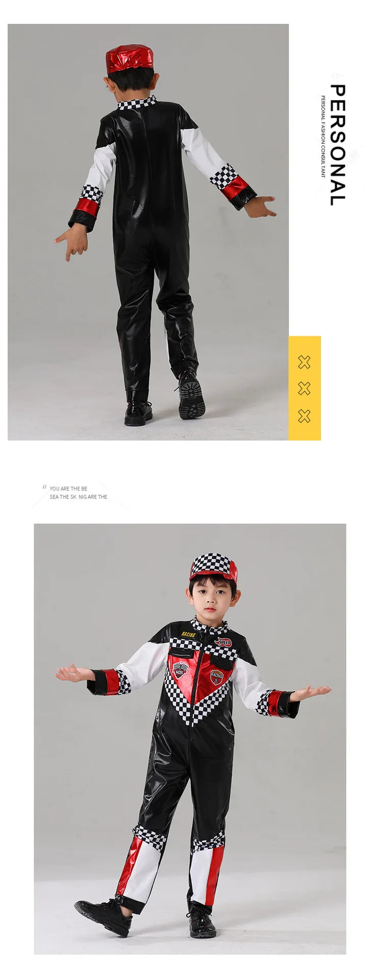 Child Race Car Driver Costumes Carnival Racer Jumpsuit